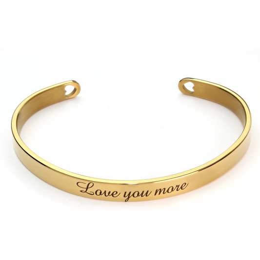 AJL Personalised Engraved Bracelet Cuff Bangle with Any Text/Name