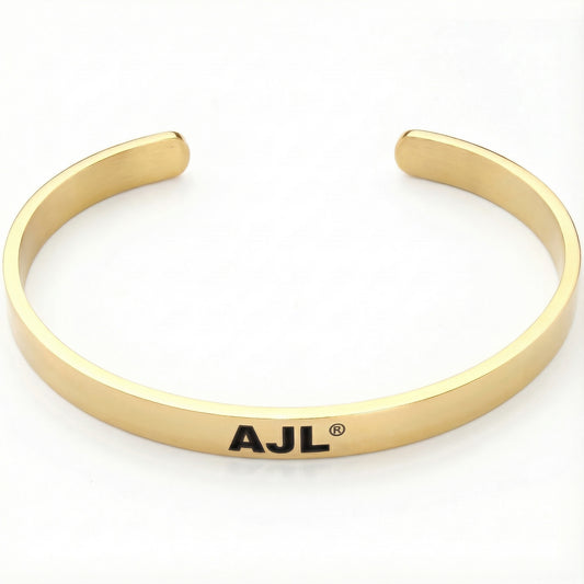 AJ LONDON Personalised Engraved Bracelet Cuff Bangle with Any Text/Name