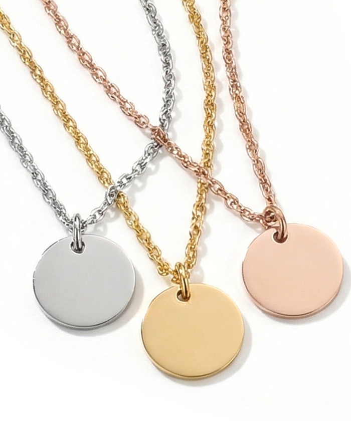 Personalized 1, 2, 3 Circle Bar Pendant Necklace