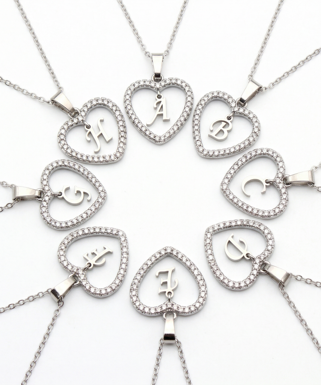 Personalized Heart Initial Pendant Necklace