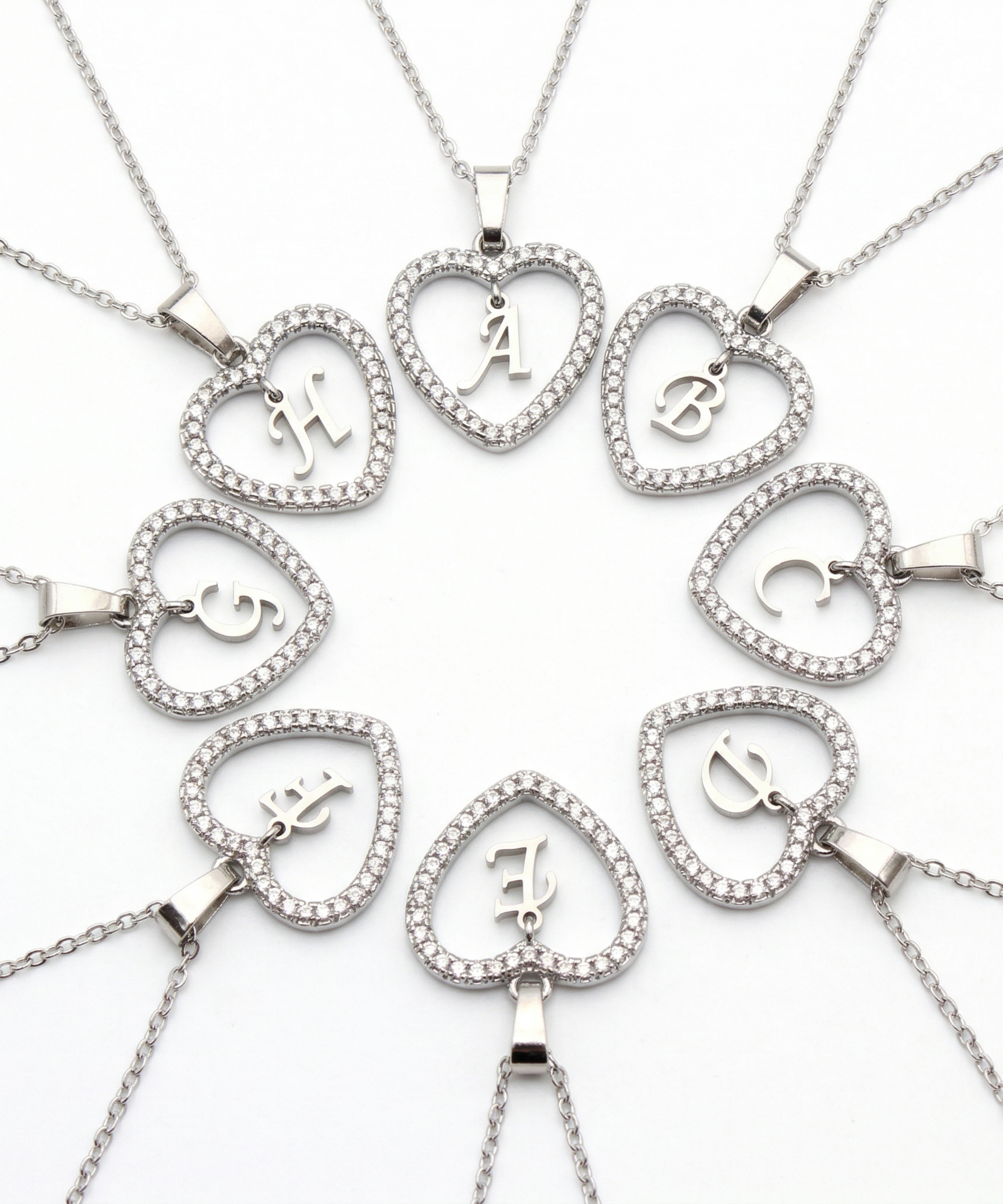 Personalized Heart Initial Pendant Necklace