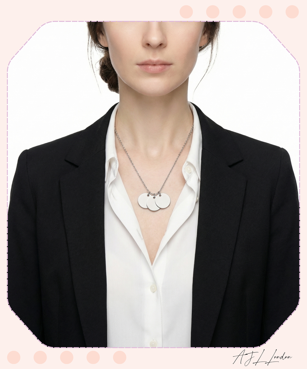 Personalized 1, 2, 3 Circle Bar Pendant Necklace