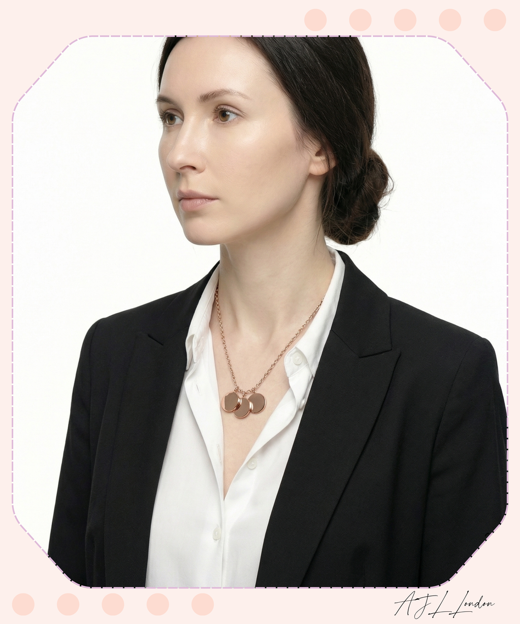 Personalized 1, 2, 3 Circle Bar Pendant Necklace