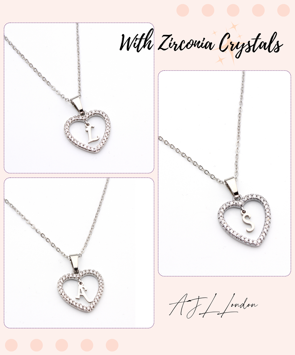 Personalized Heart Initial Pendant Necklace