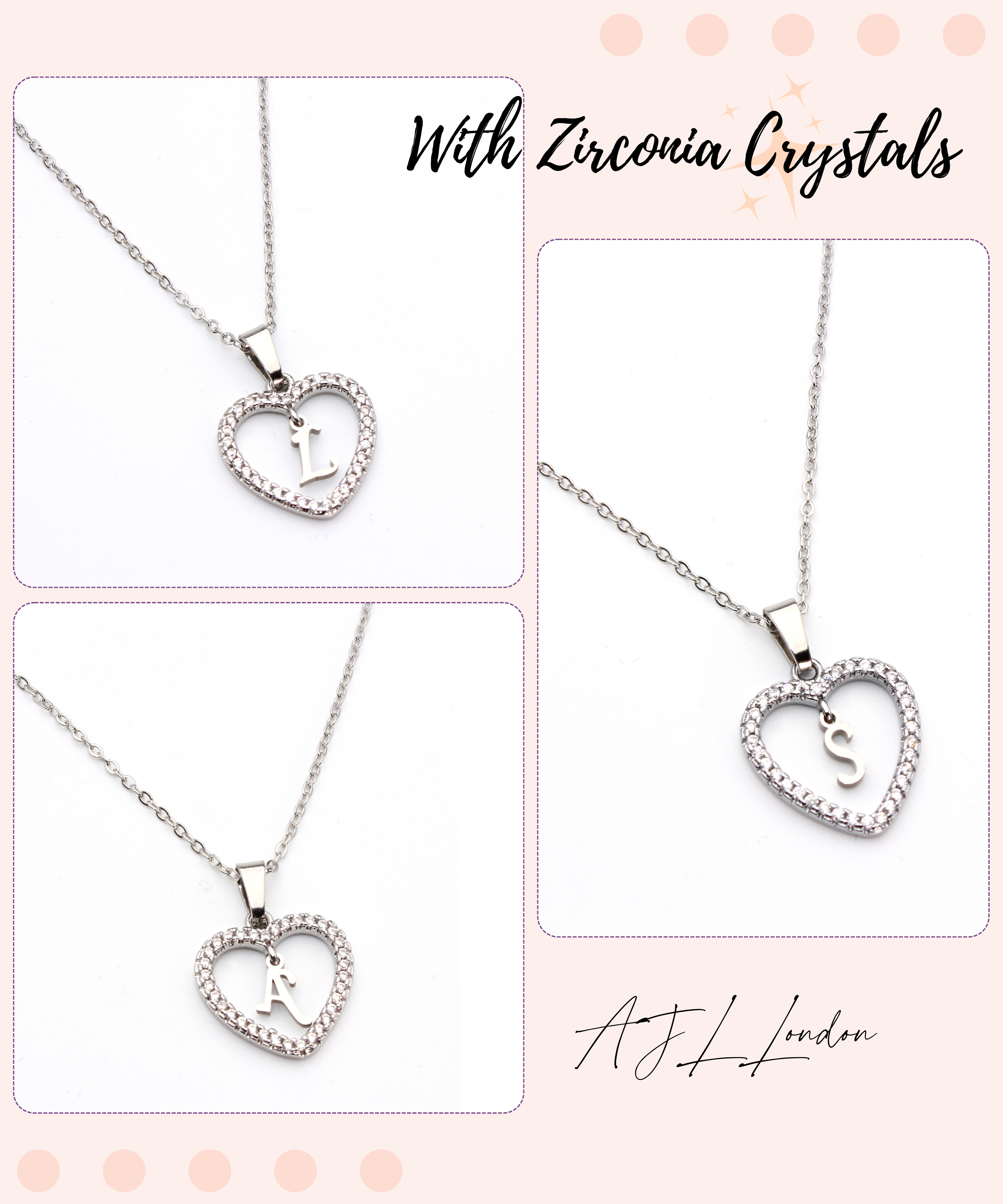 Personalized Heart Initial Pendant Necklace
