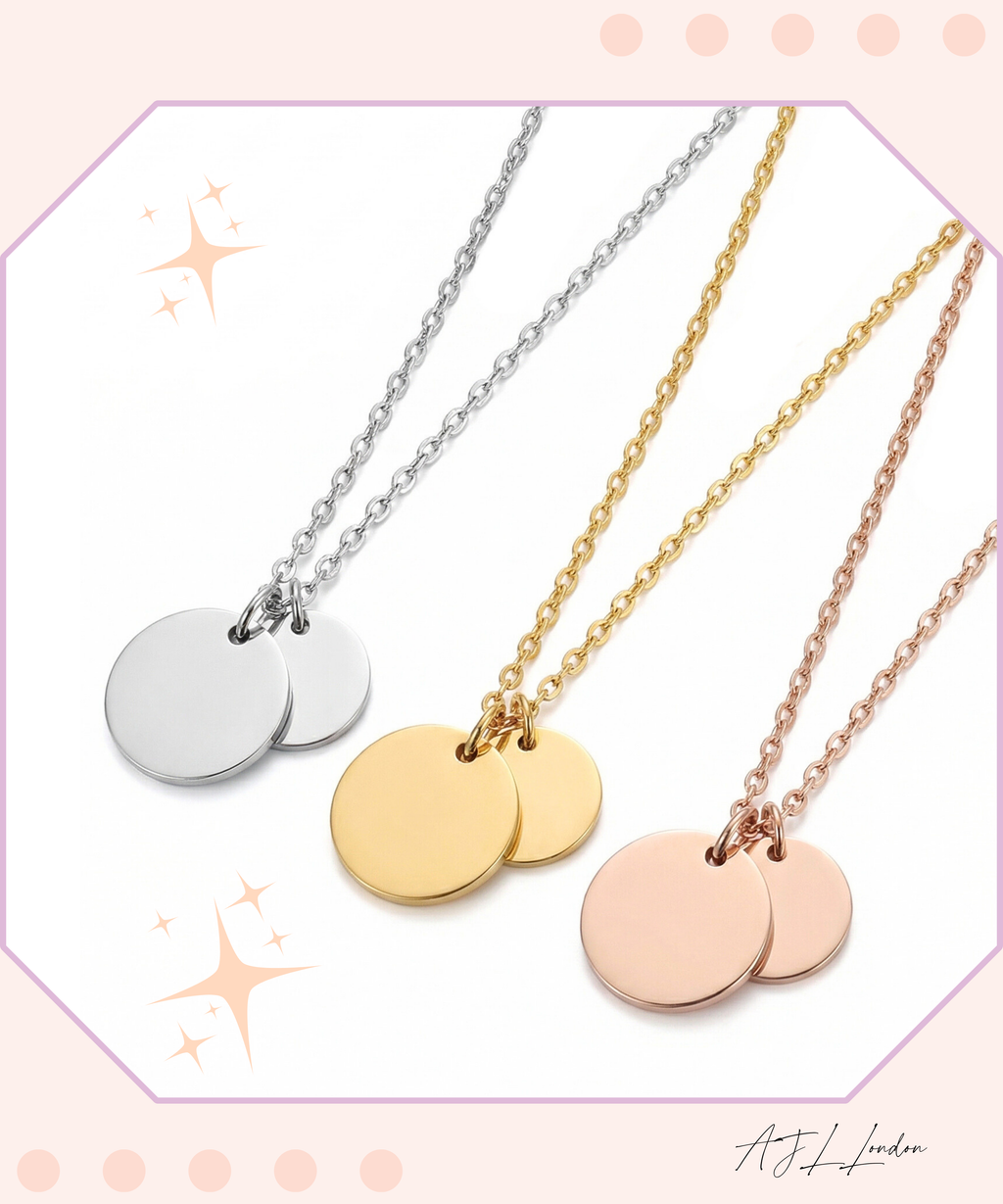 Personalized 1, 2, 3 Circle Bar Pendant Necklace