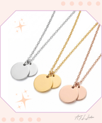 Personalized 1, 2, 3 Circle Bar Pendant Necklace