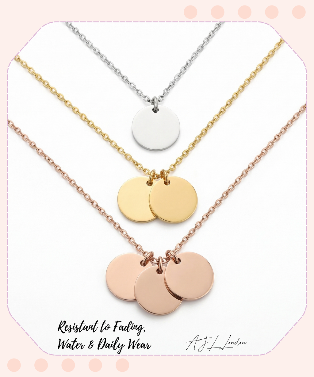 Personalized 1, 2, 3 Circle Bar Pendant Necklace