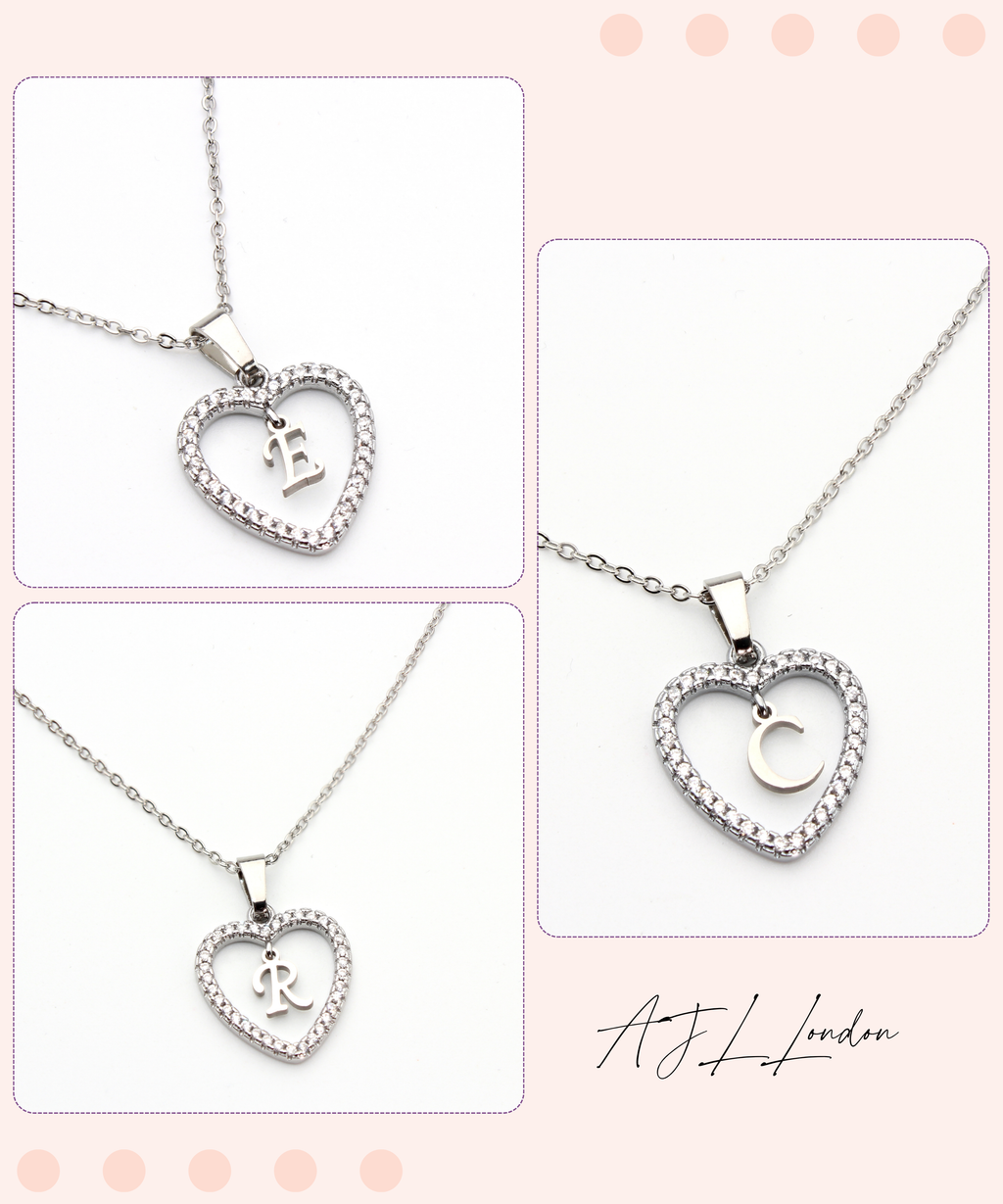 Personalized Heart Initial Pendant Necklace