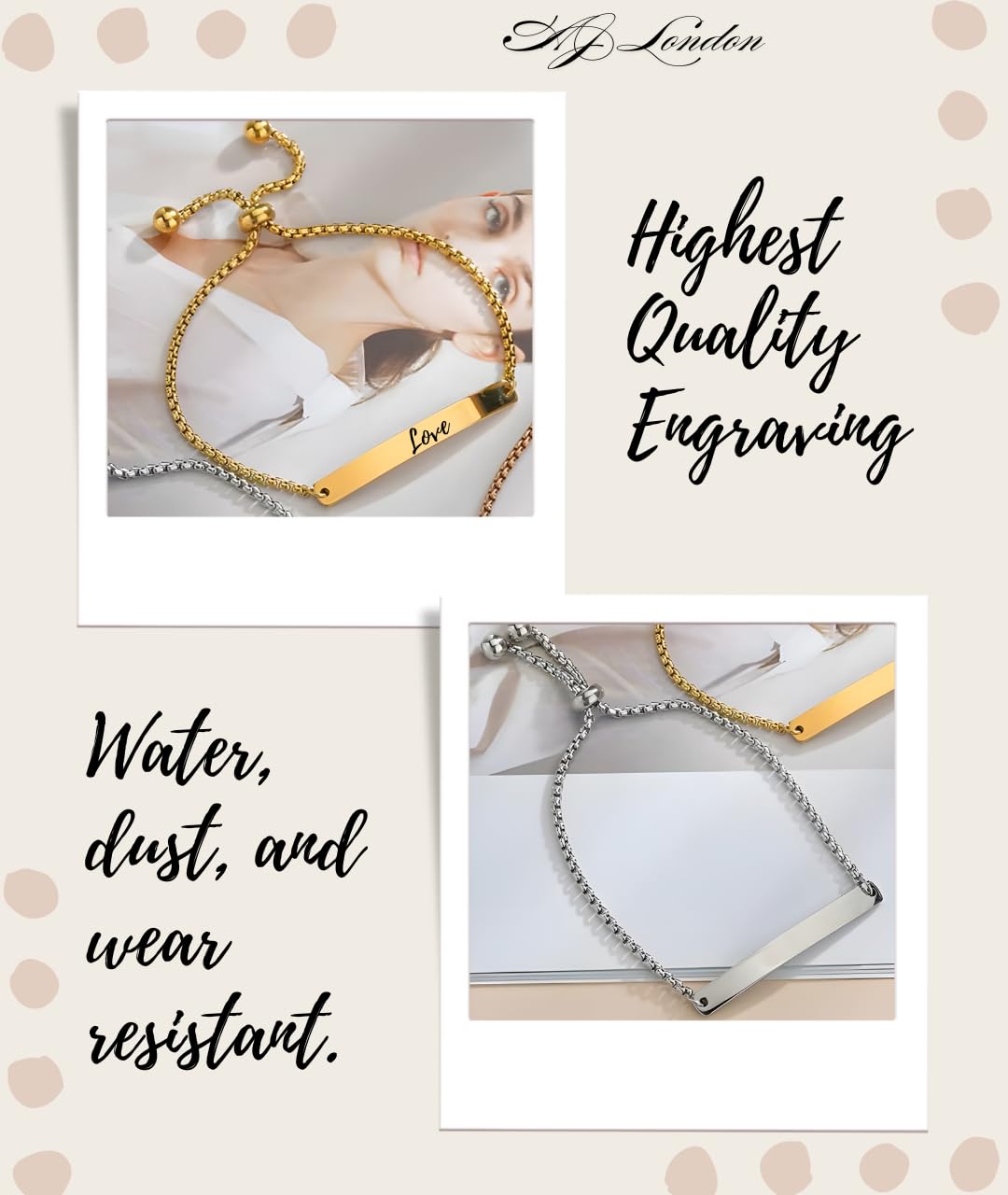 AJ LONDON™ Personalised Birthstone Bracelets Gift for Birthday Friendship Mum Auntie Sister 18th 21th 30th 40th 50th 60th 16th 13th Her Women Girl Best Friend