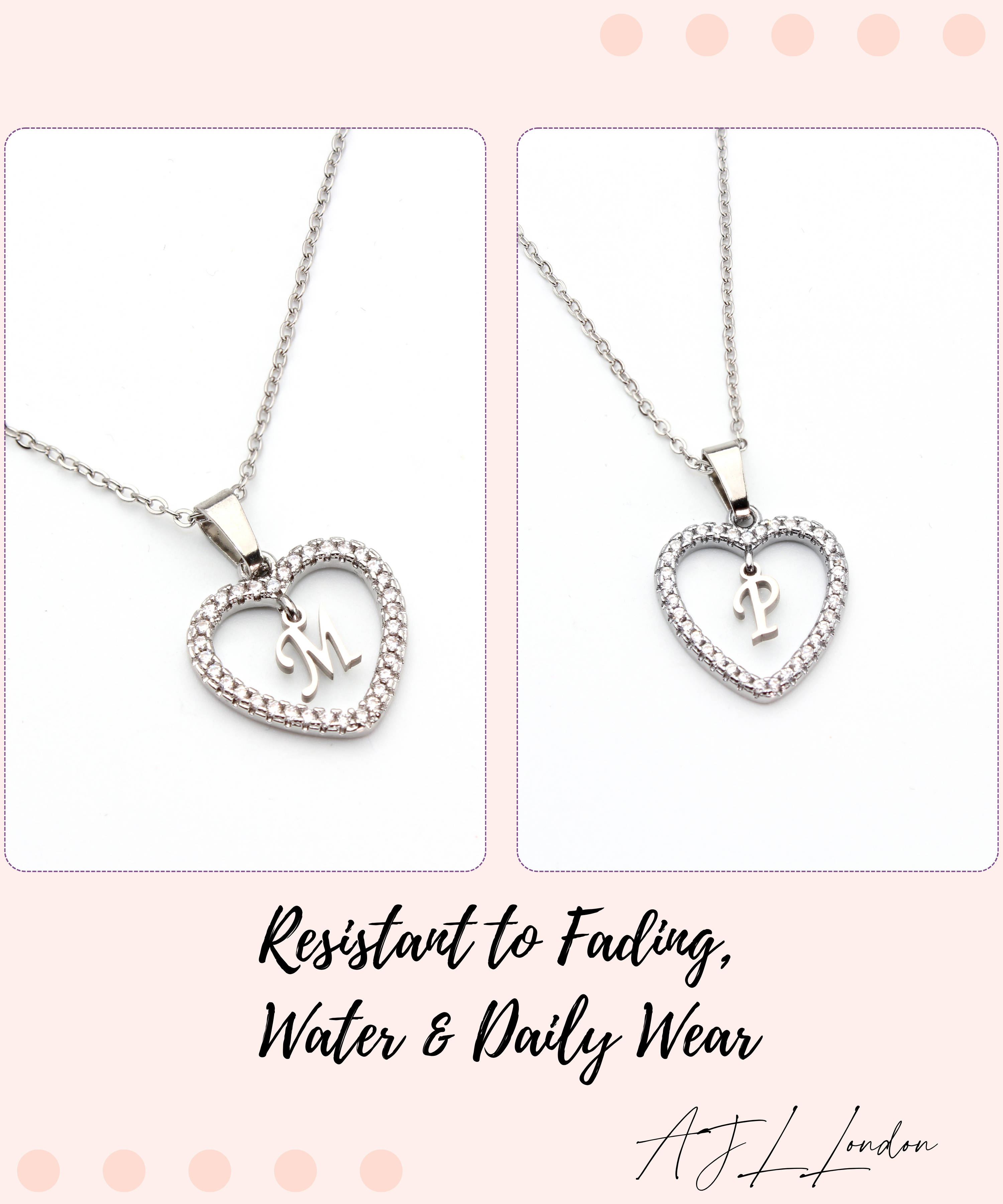 Personalized Heart Initial Pendant Necklace