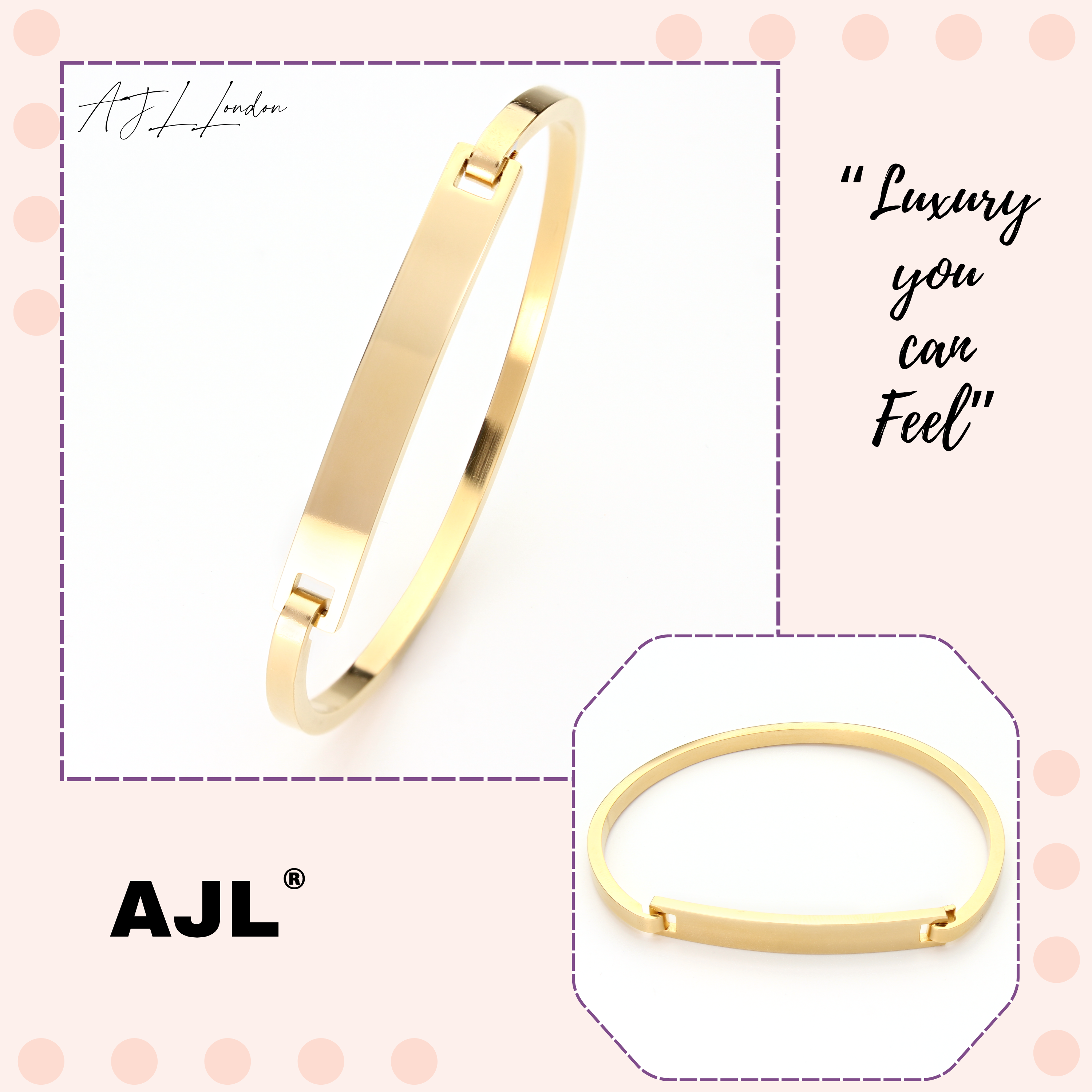 Engraved Gold Bar Cuff Bracelet for Women