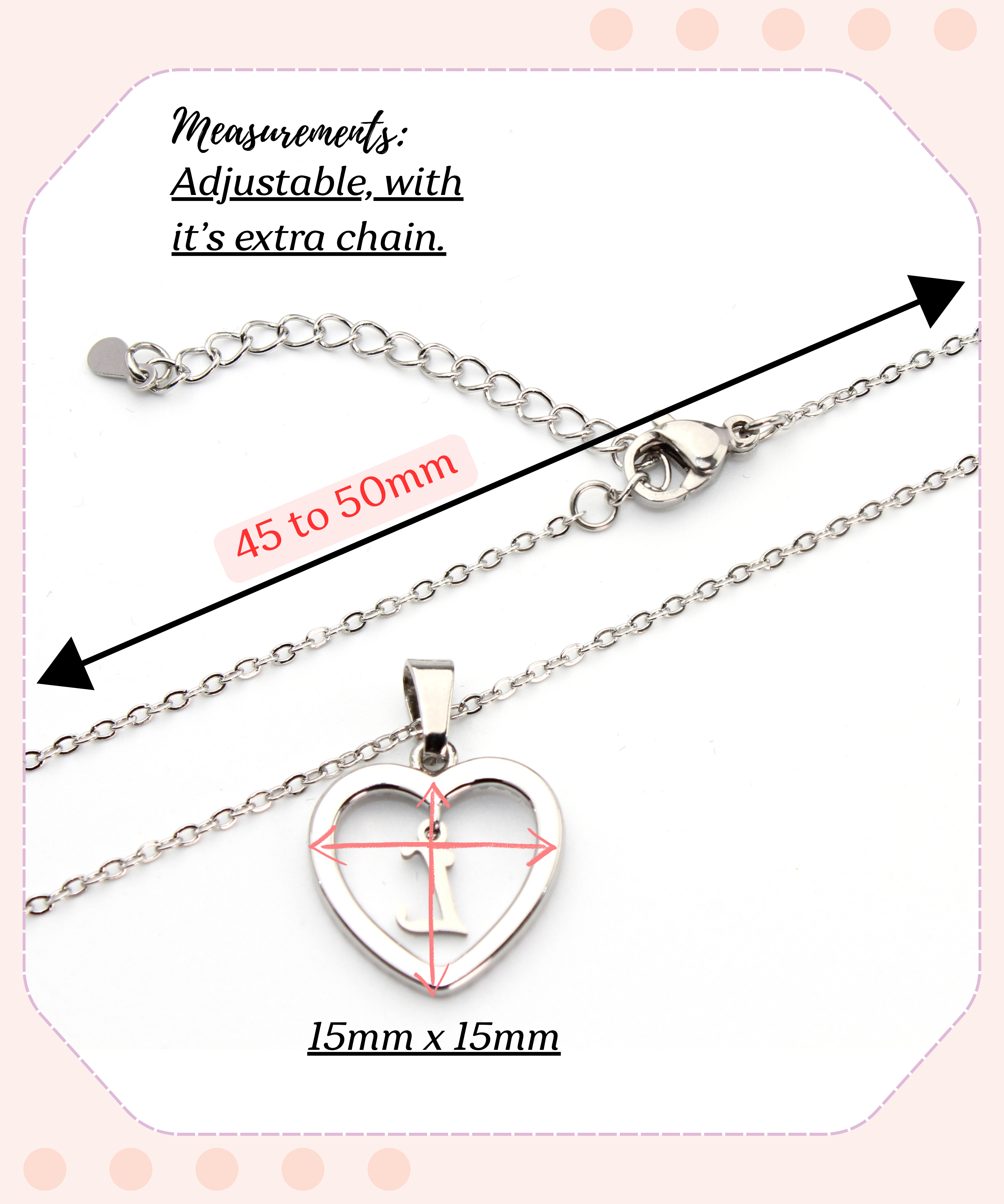 Personalized Heart Initial Pendant Necklace