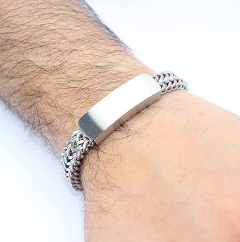 AJ LONDON™ MENS Identity Bracelet ENGRAVED PERSONALISED FREE, Gift Boxed