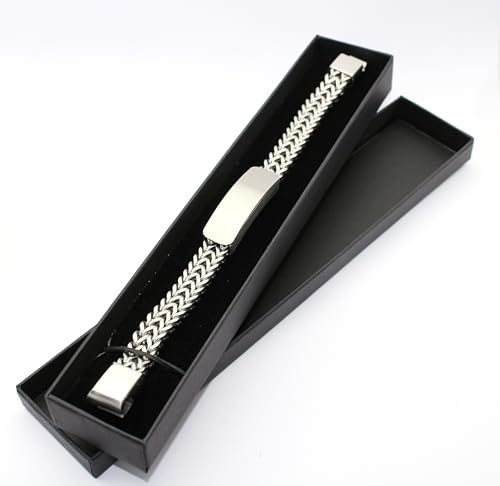 AJ LONDON™ MENS Identity Bracelet ENGRAVED PERSONALISED FREE, Gift Boxed