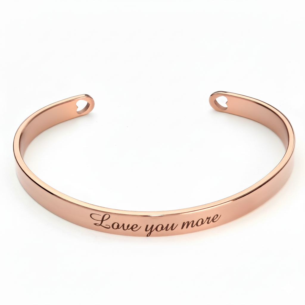 AJL Personalised Engraved Bracelet Cuff Bangle with Any Text/Name