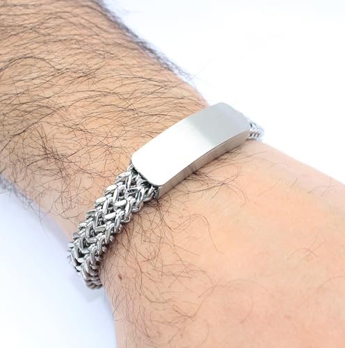 AJ LONDON™ MENS Identity Bracelet ENGRAVED PERSONALISED FREE, Gift Boxed